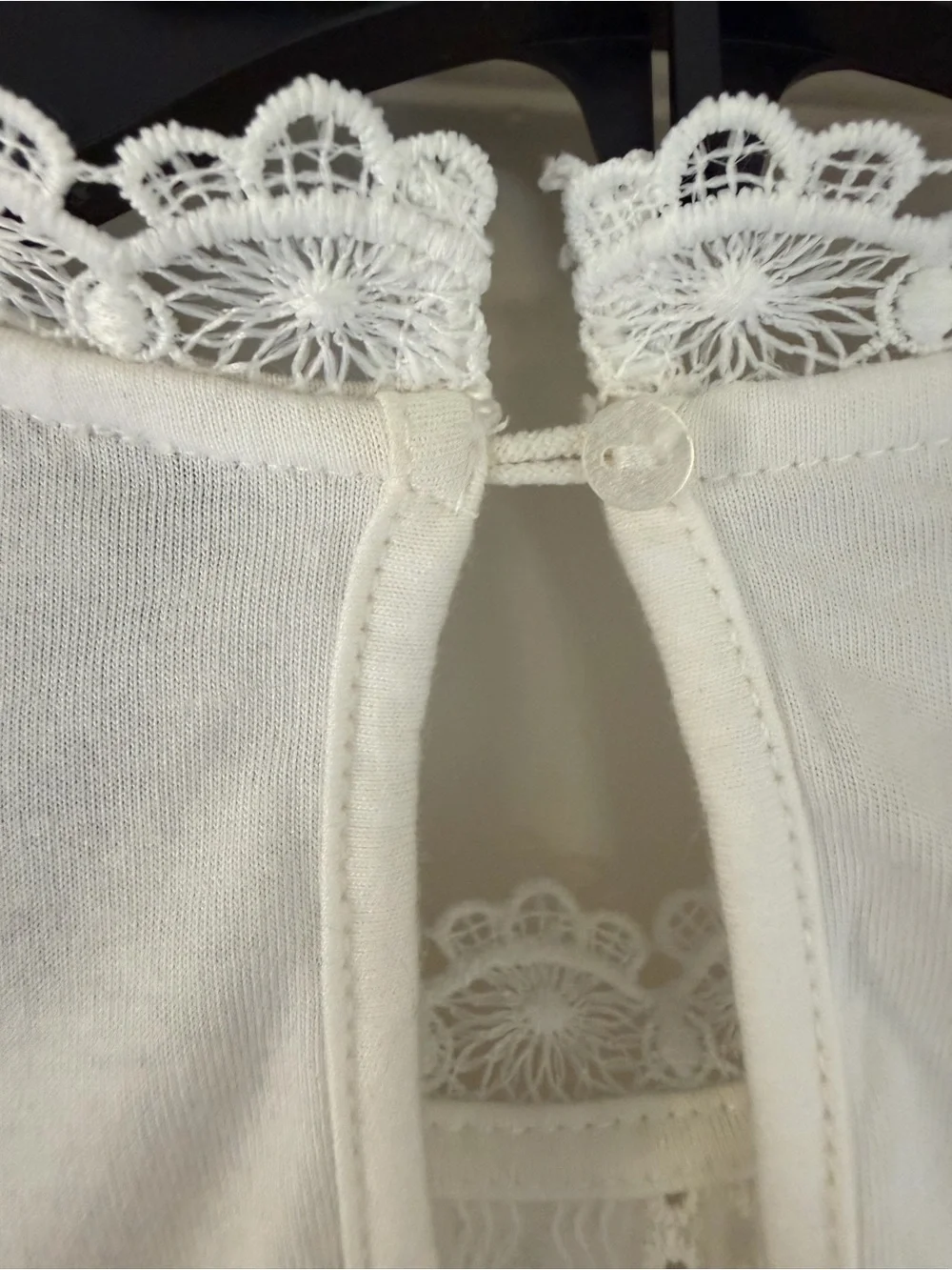 Anthropologie White Eyelet Lace Long-Sleeve Blouse